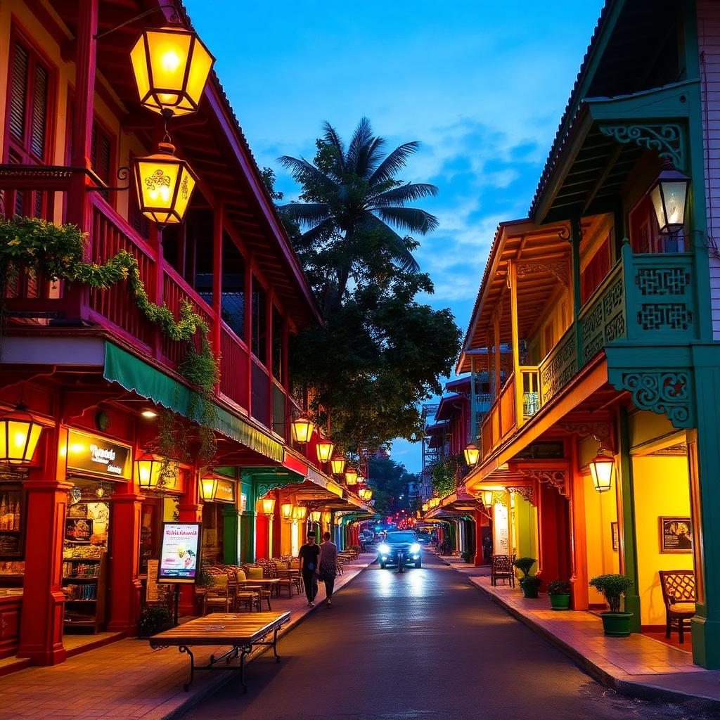 Colourful Sino-Portuguese shophouses on Soi Rommanee Old Phuket Town